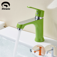 New Innovative Fashion Style Home Multi-color Bath Basin Brass Faucet Cold and Hot Water Taps Green Orange White bathroom mixer 2024 - buy cheap