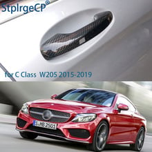 100% Real Carbon Fiber Auto Outer Door Handle Cover for Mercedes Benz C Class W205 2015 2016 2017 2018 2019 Car Styling 2024 - buy cheap