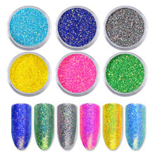 Láser holográfico polvo encanto polvo caramelo colores brillo de uñas de sirena decoraciones arte de uñas pigmento DIY diseños de manicura 2024 - compra barato