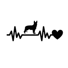 19.1*7CM German Shepherd Heartbeat Lifeline Creative Cartoon Body Decoration Car Stickers Decals C6-1436 2024 - buy cheap