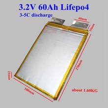 4pcs rechargeable 3.2V 60Ah lifepo4 lithium battery 5C discharge for 12V 24V 48V battery pack DIY inverter solar energy storage 2024 - buy cheap
