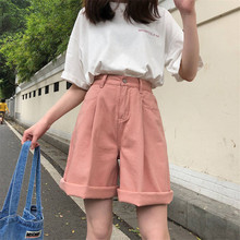 Fashion 2019 New Summer Women Cotton Cargo Shorts Korean High Waist Short Pocket Elastic Wide Leg Shorts Casual Loose Hotpants 2024 - buy cheap