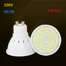 New Arrival 10PCS/LOT SMD 2835 GU10 LED Lamp 220V 230V 240V LED Spotlight 4w 6w 8w Light Bulbs LED for Home Chandelier 2024 - buy cheap