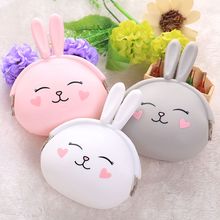 Kawaii Fashion Silicone Coin Purse Lovely Cartoon Animal Rabbit Pouch Women Girls Small Wallet Soft Silicone Money Bag Kid Gift 2024 - buy cheap