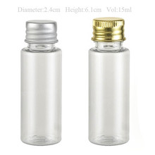 100 x 15ml Refillable Portable Clear PET  Plastic Orifice Reducer Bottles with Aluminum Cap 10cc Empty Lotion Cosmetic Container 2024 - buy cheap