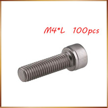 100PCS M4*16/20/25/30 DIN912 m4 stainless steel hex hexagon socket cap head screw M4 bolts,M4 nails 2024 - buy cheap