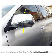 Moldura do espelho retrovisor para toyota highlander 2008 2009 2010 2011 2012 2013 e 2014 abs, 2 peças 2024 - compre barato