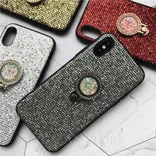 Capa macia com glitter para iphone, capa traseira luxuosa com anel de dedo para iphone 6, 6s, 7, 8, plus, x, xr, xs, max, coque, capa traseira 2024 - compre barato