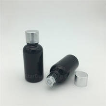 240pc 30ML Black Glass Bottle Serum container 1oz Vials Essential Oil Bottle with silvery screw cap Perfume bottle 2024 - buy cheap