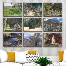 Cuadros artísticos de pared para decoración del hogar, póster impreso para sala de estar, pinturas en lienzo, paisaje americano de John Singer 2024 - compra barato