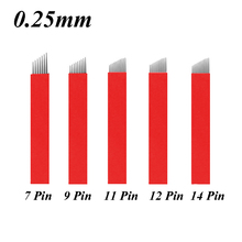 Lamina agulhas para tatuagem tebori, agulhas flexíveis 7/9/11/12/14 para maquiagem permanente, sobrancelha caneta de sobrancelha 2024 - compre barato