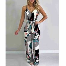 Sexy Playsuit Women Sleeveless Bodycon Print Jumpsuit Ladies Summer Romper Womens V-Neck Beach Jumpsuits Overall 2024 - buy cheap