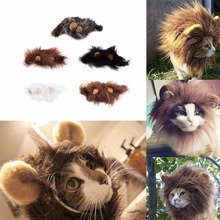 Fashion Cat Lovely Pet Costume Lions Mane Wig for Cat Halloween Christmas Party Dress Up With Ear Pet Apparel Cat Fancy Dress 2024 - buy cheap