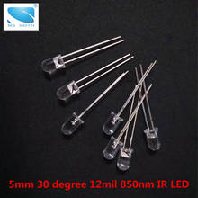 20pcs/lot 5mm 12mil  IR LED 850nm Infrared emitting diode 30-120 degrees Through hole LED Light For security camera surveillance 2024 - buy cheap