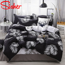 Nordic Bed Linens White Leaf Duvet Covers Set Simple Plant Print Bedding Sets Cover Adult Single Double Queen King Bedclothes 2024 - buy cheap
