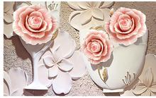 Rose relief murals TV backdrop 3d wallpaper flower 3d mural paintings Home Decoration 2024 - buy cheap