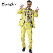 Halloween costumes for men adult Men`s Tiger Costume Suit yellow Christmas costume 2018 fashion blazer male for cosplay party 2024 - buy cheap
