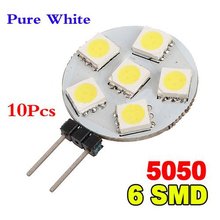 Hrsod 10x g4 2w 6x5050smd 200lm 2800-3200k luz branca quente e fria, lâmpada de ponto (dc12v) 2024 - compre barato