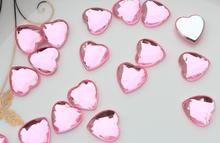 600pcs lovely pink heart gem rhinestone cabochon acrylic pendants beads charms Kawaii faceted shiny cabochon 2024 - buy cheap