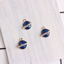 10pcs/lot Fashion Crystal Planet Oil Drop Charms Alloy Charm Pendants Metal Enamel Charms For DIY Jewelry Making 2024 - buy cheap