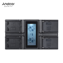 Andoer-carregador de bateria para câmera digital, 4 canais, lcd, sony a7iii, a9, a7riii, a7siii, adaptador para carregamento rápido 2024 - compre barato