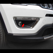 ABS Chrome For Jeep Compass 2017 2018 2019 2020 accessories Car front fog lamp eyebrow Decoration Cover Trim car styling 2pcs 2024 - buy cheap