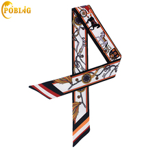 POBING Brand Horse Print Bag Strap Scarf 2018 Womens Silk Scarf Fashion Head Scarf Headwear Long Scarves Bag Accessories 100*5CM 2024 - buy cheap