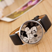 Relógio de pulso de quartzo feminino, relógio fofo de quartzo com pulseira de couro para garotos e garotas 2024 - compre barato