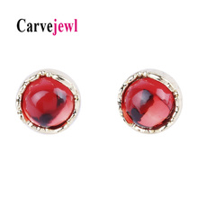 Carvejewl simple stud earrings lovely cute round resin stone stud earrings for women girl jewelry unique new fashion earrings 2024 - buy cheap