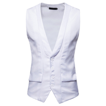Classic Black Suit Vest Men Chalecos Para Hombre 2021 Brand Slim Fit Sleeveless Waistcoat Men Business Wedding Suit Vests Male 2024 - buy cheap
