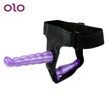 OLO Strap On Dildo bragas doble consolador ultraelástico arnés doble pene consolador juguetes sexuales para mujeres lesbianas parejas 2024 - compra barato