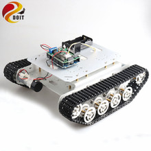 Rc tanque robô inteligente chassis base robótica com dupla dc motor + uno placa de desenvolvimento driver do motor para diy projeto tsd100 2024 - compre barato