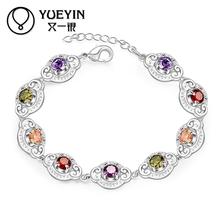 Pulsera y brazaletes chapados en plata para mujer joyería de boda pulsera pulseras mujer al por mayor venta al por menor brillante pulsera 2024 - compra barato