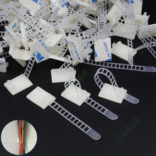 500pcs /lot Wholesale Adjustable Self Adhesive Wire Fixing Clamp Cable Tie Mount Plastic Sticker 85mm 2024 - buy cheap