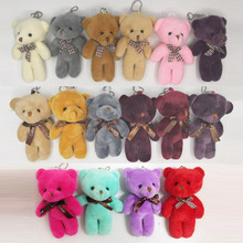 5pcs Full 8Colors - HOT Wedding Love Bowknot Bear Stuffed Animal Plush Toy Doll , Gift Key chain bear baby toys 11cm 2024 - buy cheap