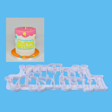 Molde de plástico con forma de letras de feliz cumpleaños, fondant de pastel, herramientas de decoración de chocolate 2024 - compra barato