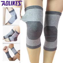 AOLIKES 1 Pair Wrist Hand Support Elastic Ankle Brace Support Band+Elasticated Knee Supports+Sport Sweatband Wrist Sweat Bandage 2024 - buy cheap