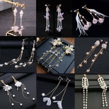 Bridal Korean Retro White Butterfly Feather Imitation long Dangle Drop Earrings Fashion Brincos Statement Wings Earrings Jewelry 2024 - buy cheap