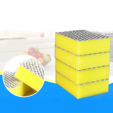 10 Pcs/Lot Double Side Kitchen Bathroom Cleaning Dishwashing Sponge Silver Cloth Sponge Scouring Pad Cleaning Tools Supplies 2024 - buy cheap