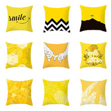 YWZN Pineapple Yellow Printing Cushion Cover Yellow Pineapple Polyester Throw Pillow Case Decorative Pillowcase Cushion Cover 2024 - buy cheap