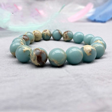 2019 Natural Jewelry Sky blue Shoushan stone Beads Bracelet Yoga Stretch Charm Bracelets for Women Men 18.5cm 2024 - buy cheap