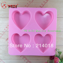 Free shipping 4Hole heart-shaped soap mold Cake decoration mold manual soap mold NO:.SI0904 2024 - buy cheap