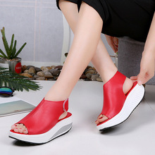 Zapatos de correr para mujer, zapatillas de plataforma con cuñas, zapatos deportivos transpirables de color sólido a la moda, 2021 2024 - compra barato