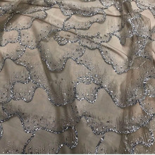 Z-han1170 glued glitter sequin lace fabric hot selling African French net Lace Fabric for party dress 2024 - buy cheap