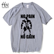 HanHent No Pain No Gain T shirt 2016 New Fashion Shirts Casual Print T-shirt Camiseta Clothing Men Short Sleeve Fitness Tshirts 2024 - buy cheap