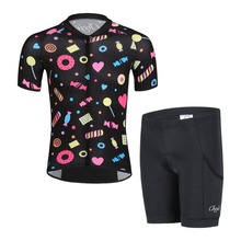 Childrens Cycling Jersey set Bicycle clothing suit Quick dry cycling shorts Carton Printed Bike Riding Tops 2024 - buy cheap