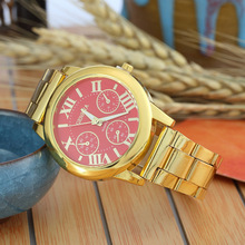 2019 новый бренд 3 глаза золото Женева повседневные Кварцевые часы Женские часы из нержавеющей стали платье часы Relogio Feminino женские часы Лидер продаж 2022 - купить недорого