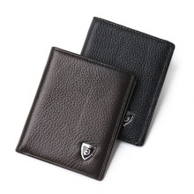 Fashion Men Small Cowhide Leather Purses Ultra-thin Wallet Mini Money Cards Holder Wallets Gifts New 2024 - buy cheap