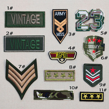 Adesivo bordado camuflado verde militar emblema calças aplique emblema jeans roupas decorativo iion em remendo 2024 - compre barato