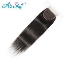 Alisky Brazilian Straight Hair 5x5 Lace Closure Human Hair Closure Transparent Frontal Closure hd Lace Closure Natural Weave 2024 - buy cheap